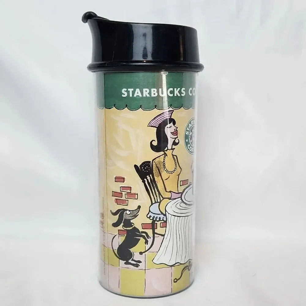 ☕️Vintage Starbucks 1999 Bodum French Press Acrylic 16oz Travel Tumbler